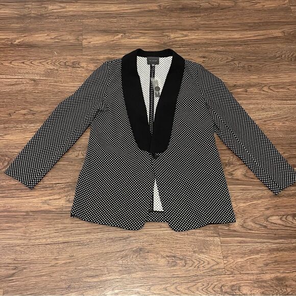 NWT The Limited Lurex Dot Long Line One-Button Blazer Jacket Shawl Collar 14 - Picture 6 of 11